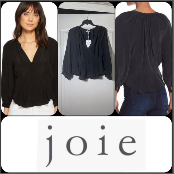 Joie Tops - Joie Bitina 100% Silk Top Black